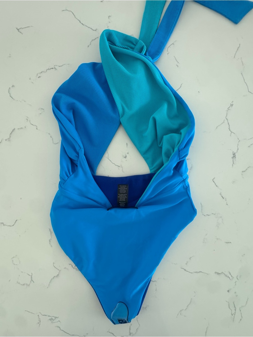 Beach Riot Jessica One Piece Swimsuit XS Blue Colorblock Cutout NWOT $178 - Picture 7 of 11